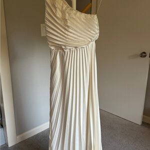 Abercrombie & Fitch Giselle Pleated One Shoulder Maxi Dress Gown